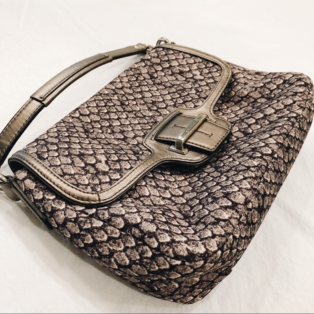 COACH Taylor Python Print/Gunmetal Handbag